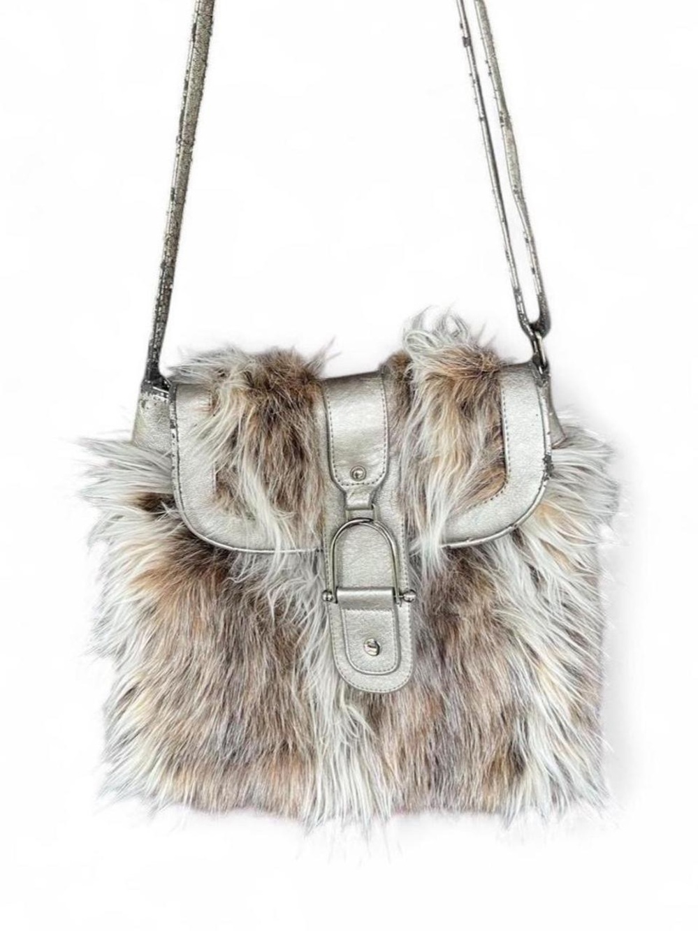 Donna Salyers Fabulous Furs Shag Faux Fur Shoulder Bag Y2K Project Piece